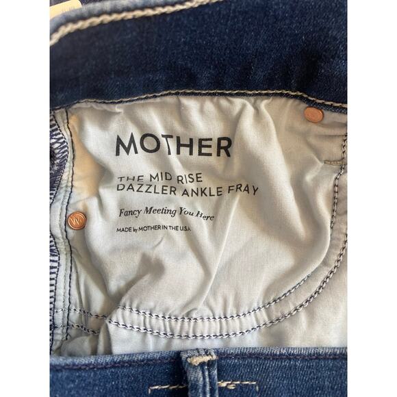 Mother Denim Womens Size 28 Jeans Mid Rise Dazzler Ankle Fray Home Movies - Picture 5 of 5
